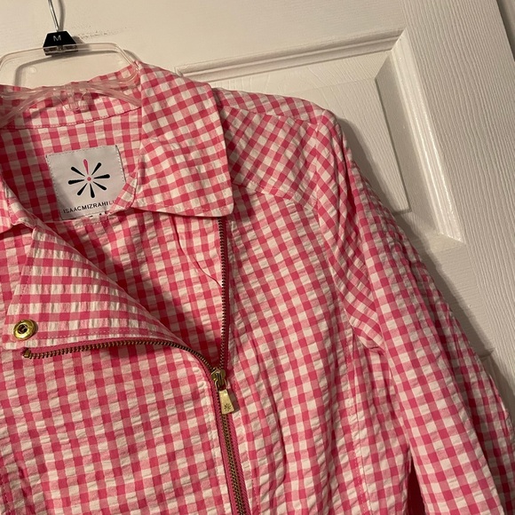 NWOT Issac Mizrahi Live Gingham Jacket - Picture 5 of 16
